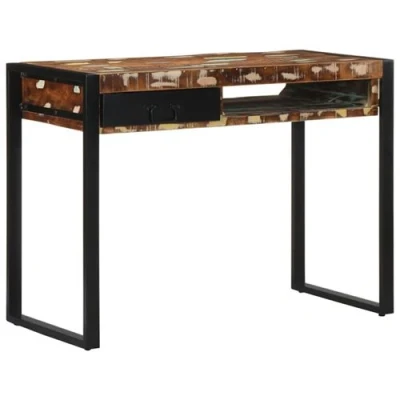 Image de vidaXL Bureau multicolore 100x50x75 cm bois massif de récupération4015932