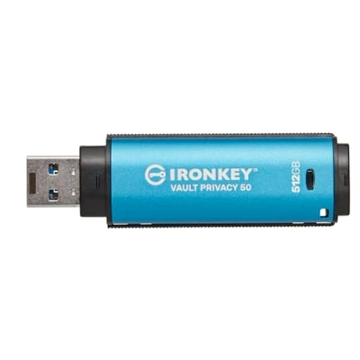 Afbeelding van Kingston Technology IronKey Vault Privacy 50 USB flash drive Type A 3.2 Gen 1 (3.1 1) Zwart, Blauw
