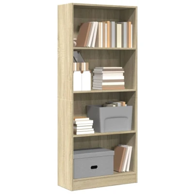 Afbeelding van Boekenkast 60x24x143 cm bewerkt hout sonoma eikenkleurig