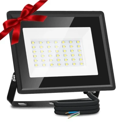 Afbeelding van Aigostar led buitenspot, 30 W, 2510 lm, koudwit, 6500 K, IP65, waterdicht, 42 leds, schijnwerper voor tuin, terras, binnenplaats, garage