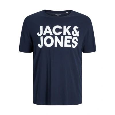 Afbeelding van Jack &amp; Jones Jjecorp LOGO TEE Oneck Tshirt print, Heren, Maat: 6XL, Navy blazer 2