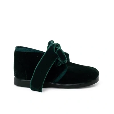 Afbeelding van Pisamonas Bottines Enfants Velours Nœud Taille 26 Couleur Vert