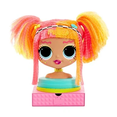 Afbeelding van LOL Surprise OMG Kaphoofd met zelfklevend haar voor oneindige stijlen, 30 verrassingen en accessoires, Neonlicious