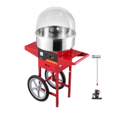 Image de VEVOR Machine à Barbe Papa Électrique 1000 W avec Chariot, Appareil Commercial, Couverture Bleue, Bol en Acier Inoxydable, Cuillère Sucre, pour Faire Bonbons Fêtes Anniversaires