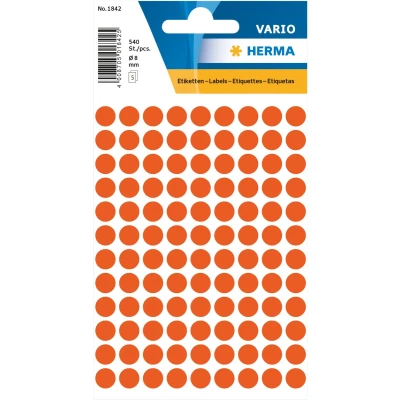 Afbeelding van HERMA Etiket 1842 rond 8mm rood 540stuks