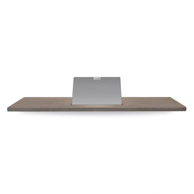 Afbeelding van LoooX Wooden collection bath shelf 88cm met houder Geborsteld RVS eiken