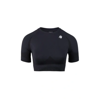 Afbeelding van Gorilla Wear Whitney Seamless CROP Sport Tshirt, Dames, Maat: L/XL, Black