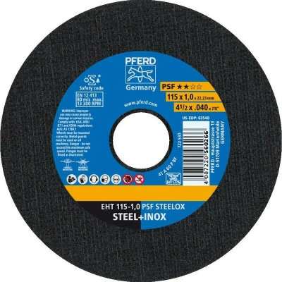 Afbeelding van PFERD PSF STEELOX 61730100 Doorslijpschijf recht 115 mm 25 stuk(s) RVS, Staal