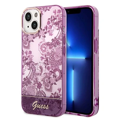 Afbeelding van Guess Toile de Jouy Back Case Geschikt voor Apple iPhone 14 Plus (6.7&quot;) Fuchsia