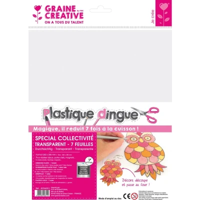 Afbeelding van Graine Créative Krimpplastiek, Transparant, Etui Van 7 Vel Krimpplastiek