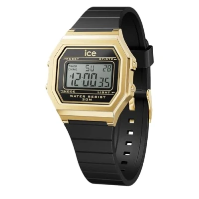Afbeelding van Ice Watch Digit Retro Digitaal horloge, Dames, Maat: Small, Black gold s