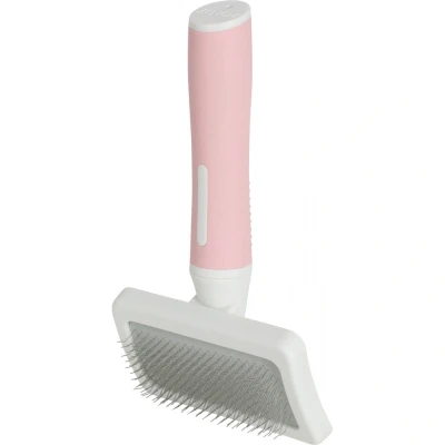Afbeelding van Zolux Anah Cat Slicker Medium Kattenvachtborstel 3.5x9.5x17 cm Pink Wit M
