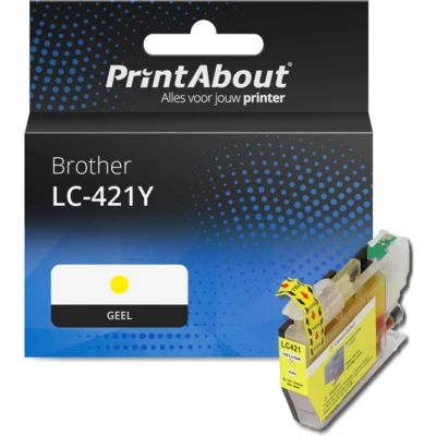 Afbeelding van Huismerk Brother LC 421Y Inktcartridge Geel