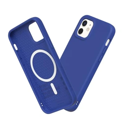 Afbeelding van RHINOSHIELD Hoesje compatibel met [iPhone 12 Mini] SolidSuit Magsafe dunne hoes schokabsorberende technologie en premium matte afwerking Klein blauw