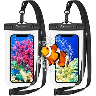 Afbeelding van Syncwire Waterdichte Telefoonhoes Pak van 2, IPX8 Universele Telefoonbuidel Onderwater Droge Zak 7&quot; Transparant