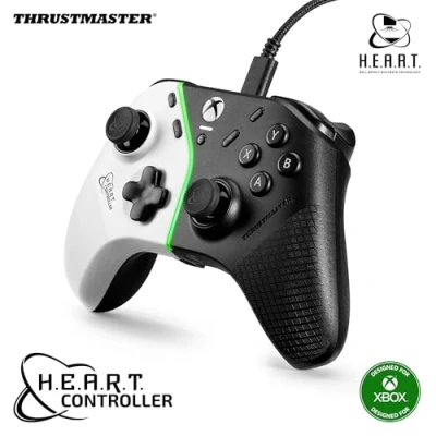 Image de Manette filaire Thrumaster Heart Controller pour Xbox One Series X/S et PC Blanc noir