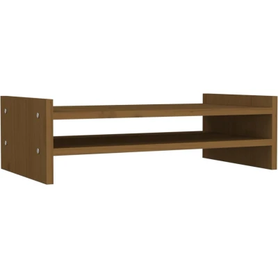 Afbeelding van Monitorstandaard 50x27x15 cm massief grenenhout honingbruin