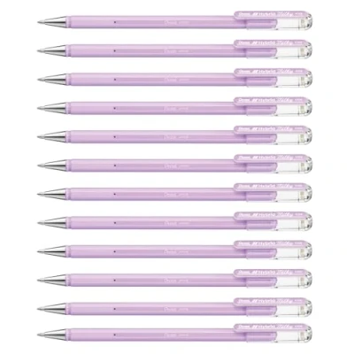Afbeelding van Pentel K108 P Hybrid Milky rollerbalpen, gel, pastelpaars, 12 stuks