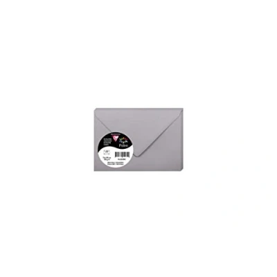 Afbeelding van Clairefontaine 5320C pakket met 20 enveloppen, rubber bekleed, formaat 7,5 x 10 cm, 120 g/m², kleur: koala grijs, uitnodigingen en evenementen serie Pollen premium papier, glad