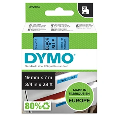 Afbeelding van Dymo 45806 (S0720860) Tape Blauw op zwart (12 mm)