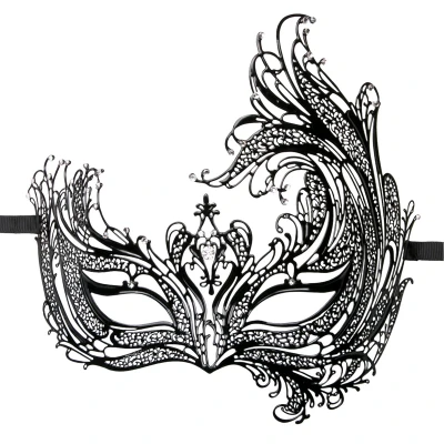 Afbeelding van Zwart Open Venetiaans Masker