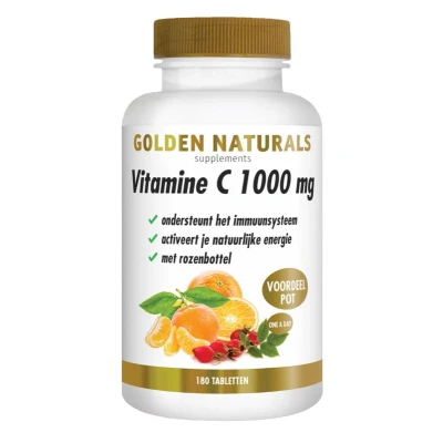 Afbeelding van Golden Naturals Vitamine C 1000mg met rozenbottel Tabletten
