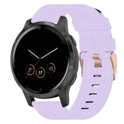 Afbeelding van Garmin Venu 3s / Vivoactive 4s 2s Vivomove Forerunner 255s Canvas nylon bandje Lila