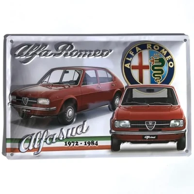 Afbeelding van Alfa Romeo Alfasud (1972 1984). Metalen wandbord in reliëf 20 x 30 cm...