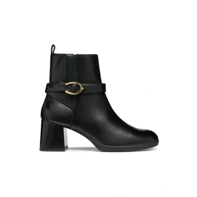 Afbeelding van Geox WALK Pleasure Cowboy/Bikerlaarsjes, Dames, Maat: 39, Black Leer en textiel