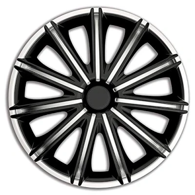 Image de AutoStyle Jeu d&#039;enjoliveurs Nero 15 inch argent/noir