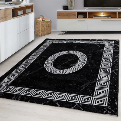 Afbeelding van Vloerkleed Laagpolig Tapijt Woonkamer Zwart / Wit Rechthoek Polypropyleen 240x340 cm