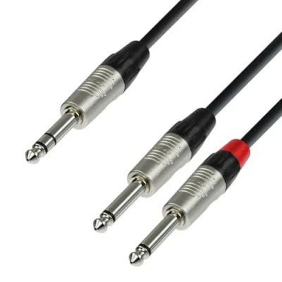 Afbeelding van Adam Hall Cables K4YVPP0300 Serie 4 Star audiokabel (6,35 mm jack mono op 2 x 6,35 3,0 m)