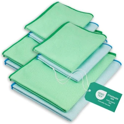 Afbeelding van ELEXACLEAN Raamdoek zonder strepen, microvezel doeken, 60 x 40 cm en 30 cm, Oeko Tex® standaard 100, glazen poetsdoeken