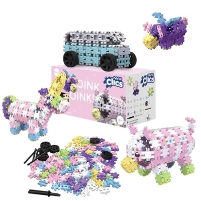 Afbeelding van Nano Clics Fantasy Builders 250 Piece Set 5 in 1 Bouwblokken DUURZAAM Speelgoed Gemaakt Van 100% GERECYCLEERDE Kunststof 8, 9, 10, 11, 12 jaar Constructie