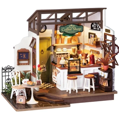 Afbeelding van Robotime Rolife No.17 Café DG162 DIY Miniatuurhuisje Knutselen Bouwpakket Cafeetje