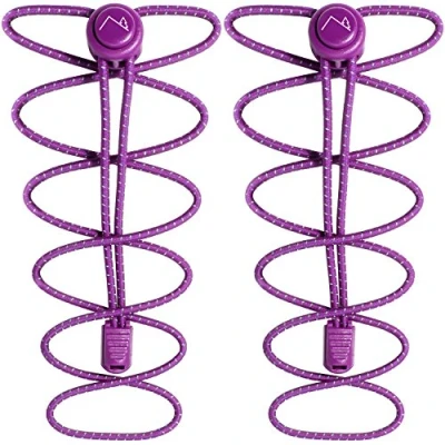 Afbeelding van CampTeck U6605 Veters, zelfborgend, elastisch, met vergrendelingssysteem zonder knopen, paars, 1 paar