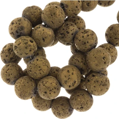 Afbeelding van Electroplated Lava Kralen (6 mm) Gold (63 Stuks) Dreambeads