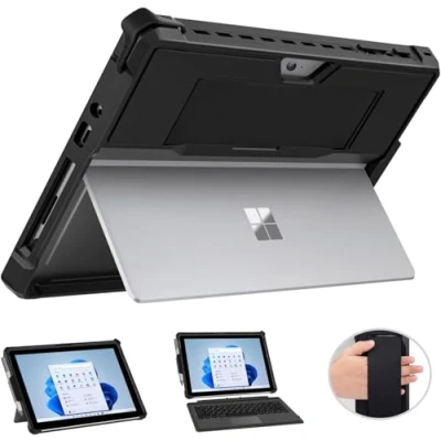 Afbeelding van MoKo beschermhoes compatibel met Surface Go 3 2021 / 2 2020 2018, all in one penhouder, armband QWERTY toetsenbord type cover zwart