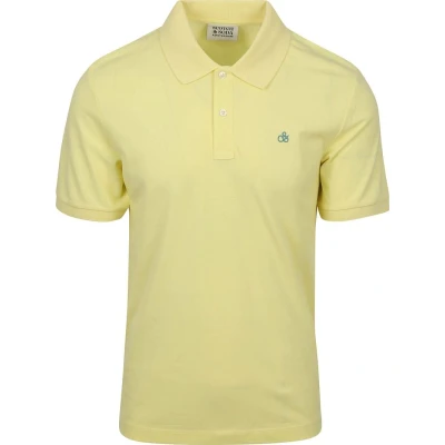 Afbeelding van Scotch And Soda Core Piqué Polo Geel maat XL heren met Regular fit Pasvorm Katoen Suitable Herenkleding Poloshirt