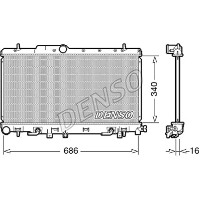 Afbeelding van DENSO DRM36018 Radiateur 340 710 16 SUBARU: Impreza II Saloon