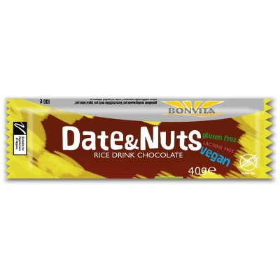 Afbeelding van BonVita Date &amp; Nuts Rice Drink Chocolate 40GR