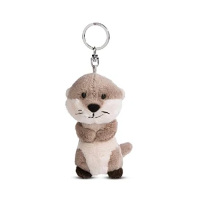 Afbeelding van Nici 49142 Otter Oda 10 cm Grey Sustainable Companion Cuddly Animal Hanger Ring voor Lanyard, Sleutelring &amp; Sleutelhouder