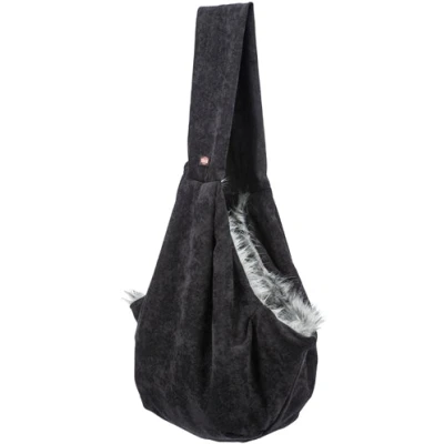 Afbeelding van Trixie Hondentas Buikdrager Soft Zwart / Grijs 60X22X20 CM