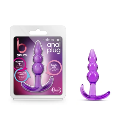 Afbeelding van B Yours Triple Bead Anaal Plug Paars