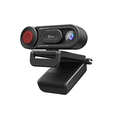 Afbeelding van j5create 1080P HD Webcam Microfoon USB Laptop Auto Focus Web Camera Magnetische Privacy Cover voor Live Streaming op Computer/Zoom/Videogesprekken/Online Vergaderingen/Games en Online Cursussen