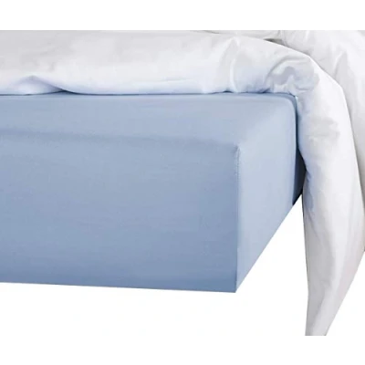 Afbeelding van De Witte Lietaer Hoeslaken Katoen Satijn Olivia 180 x 200 cm Blauw