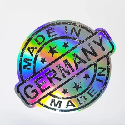 Afbeelding van folien zentrum Made in Germany 11 x 9,5 cm Premium autosticker Oilslick zwart met kleurverandering regenboog effect flip flop JDM