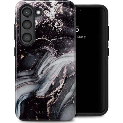 Afbeelding van Selencia Hoesje Geschikt voor Samsung Galaxy S23 Vivid Backcover Chic Marble Black