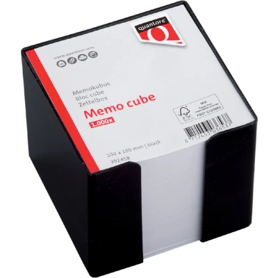 Afbeelding van Memokubus Quantore 10x10x9cm zwart met 900vel