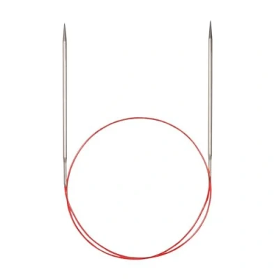 Afbeelding van Addi Ad7757040 6.00 extra lange rondbreinaalden, 40 cm lang x 6,00 mm dik, zilver/rood